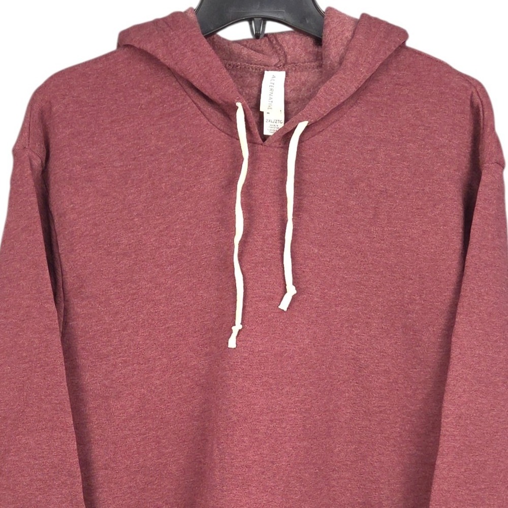 Alternative Apparel Hoodie Womens 2XL Bergundy Sweatshirt Fleece Long Sleeve New
